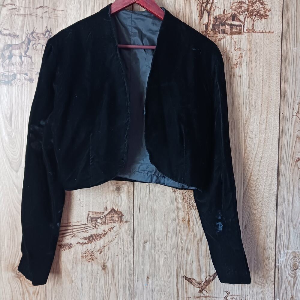 Handmade Black Velvet Bolero Shrug